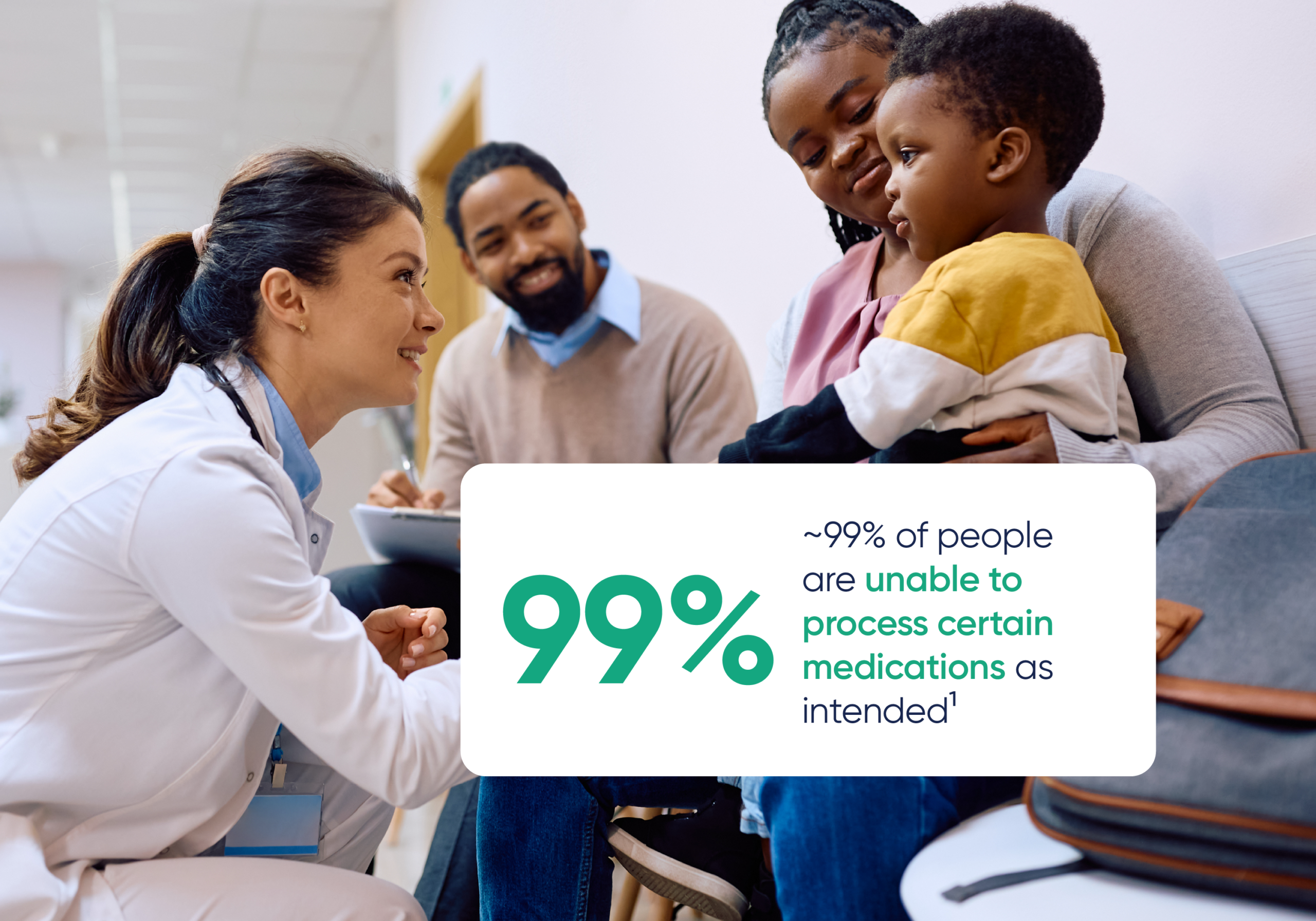 Primary care leading statistic - 99% of people are unable to process certain medications as intended